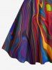 Plus Size Abstract Painting Colorful Beach Print Hawaii Tank Dress -  