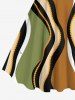 Plus Size Curve Striped Print Hawaii A Line Tank Dress -  