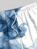 Plus Size Ombre Smoke Print Hawaii Drawstring Beach Shorts For Men -  