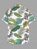 Chemise hawaïenne à imprimé floral tropical et grandes tailles avec poche boutonnée pour homme - Vert S