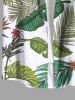 Chemise hawaïenne à imprimé floral tropical et grandes tailles avec poche boutonnée pour homme - Vert S