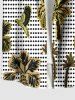 Plus Size Coconut Tree Birds Pin Dot Print Hawaii Button Pocket Shirt For Men -  