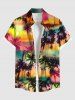 Ombre Galaxy Sun Coconut Tree Print Plus Size Matching Hawaii Beach Outfit For Couples -  