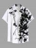 Two Tone Hibiscus Flower Leaf Print Plus Size Matching Hawaii Beach Outfit For Couples -  