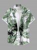 Coconut Tree Tropical Leaf Print Plus Size Matching Hawaii Beach Outfit For Couples -  