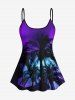 Short de Plage Grande Taille Imprimé Cocotier Tie-Dye - Pourpre  