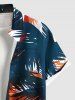 Plus Size Coconut Tree Print Buttons Pocket Hawaii Shirt For Men -  