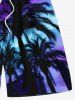 Plus Size Coconut Tree Ombre Sky Print Hawaii Drawstring Beach Shorts For Men -  