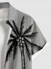 Plus Size Coconut Tree Octopus Colorblock Print Buttons Pocket Hawaii Shirt For Men -  