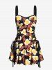 Bacon Fried Egg Print Lace Up Hawaii Tank Dress -  