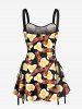 Bacon Fried Egg Print Lace Up Hawaii Tank Dress -  