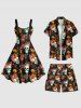 Plus Size Skulls Tropical Flowers Print Hawaii Beach Shorts For Men -  