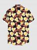 Plus Size Bacon Fried Egg Print Buttons Pocket Hawaii Shirt For Men -  