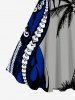 Plus Size Coconut Tree Octopus Colorblock Print Hawaii Tank Dress -  