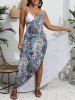 Plus Size Leopard Zebra Striped Print Wrap Beach Cover Up -  