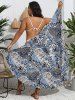 Plus Size Leopard Zebra Striped Print Wrap Beach Cover Up -  