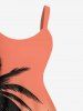 Plus Size Coconut Tree Ombre Sun Print Hawaii A Line Tank Dress -  