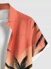 Plus Size Coconut Tree Ombre Sun Print Hawaii Button Pocket Shirt For Men -  