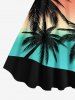 Plus Size Coconut Tree Ombre Sun Print Hawaii A Line Tank Dress -  