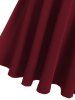 Crossbanding Collar Solid A Line Dress -  