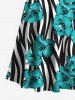Plus Size Floral Zebra Striped Print Hawaii Cold Shoulder Crisscross A Line Maxi Dress -  
