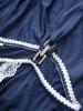 Plus Size Lace Trim Lace-up Two Tone Handkerchief Buckle Tank Top -  