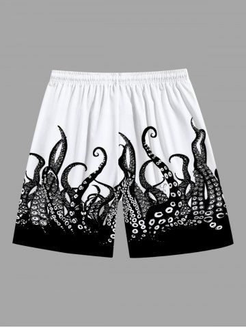 Octopus Two Tone Print Plus Size Matching Dress and Shirt For Couples