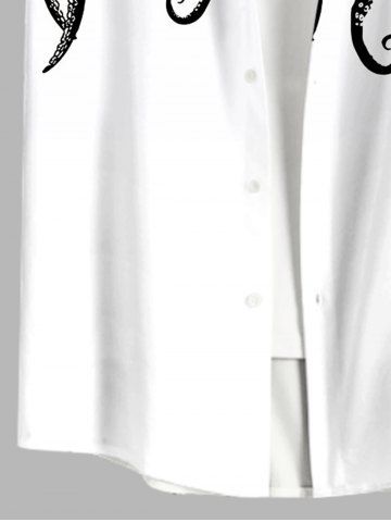 Octopus Two Tone Print Plus Size Matching Dress and Shirt For Couples