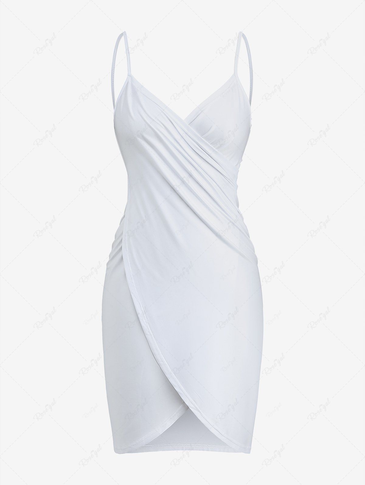 Buy Plus Size Solid Wrap Beach Cover Up Dress  
