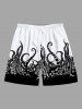 Octopus Two Tone Print Plus Size Matching Dress and Shirt For Couples -  
