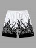 Octopus Two Tone Print Plus Size Matching Dress and Shirt For Couples -  