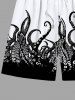 Octopus Two Tone Print Plus Size Matching Dress and Shirt For Couples -  