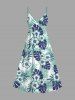 Tenue de Plage à Imprimé Feuilles Tropicales Grande-Taille pour Couples - Bleu clair 