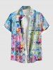 Oil Painting Colorblock Print Plus Size Matching Hawaii Beach Outfit For Couples -  