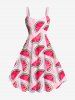 Watermelon Print Plus Size Matching Hawaii Beach Outfit For Couples -  