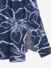 Robe D'Hawaii Mi-Longue Fendue Fleur D'Hibiscus et Peinture Imprimés de Grande Taille - Bleu S