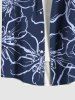 Plus Size Hibiscus Flower Hand Painting Print Buttons Pocket Hawaii Shirt For Men -  