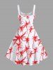 Robe Décontractée Ligne A Cocotier Imprimé de Grande Taille - Blanc S