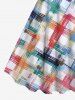 Plus Size Colorful Painting Geometric Plaid Print Hawaii B A Line Tank Dress -  