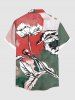 Chemise à poches boutons hawaïennes imprimée de fleurs et de feuilles, grande taille, pour hommes - Vert 2XL