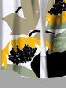 Chemise hawaïenne à poches boutons, imprimé floral tournesol et feuilles, grande taille, pour hommes - Multi-A 6XL