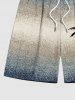 Plus Size Coconut Tree Ombre Print Hawaii Beach Shorts For Men -  
