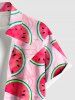 Plus Size Watermelon Print Buttons Pocket Hawaii Shirt For Men -  