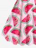 Plus Size Watermelon Print Hawaii Tank Dress -  