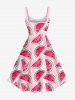 Plus Size Watermelon Print Hawaii Tank Dress -  
