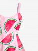 Robe Débardeur Hawaïen Pastèque Imprimé de Grande Taille - Rose clair 6X
