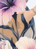 Plus Size Hibiscus Flowers Leaf Print Split Hawaii Midi Dress -  