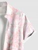 Chemise hawaïenne grande taille pour homme, imprimé flamants roses et feuilles tropicales ombrées, boutons et poche. - Rose clair M