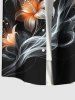 Plus Size Flowers Leaf Glitter 3D Print Buttons Pocket Hawaii Shirt For Men -  