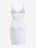 Plus Size Solid Wrap Beach Cover Up Dress -  